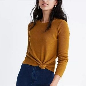 Madewell Mustard Yellow Knotted Top